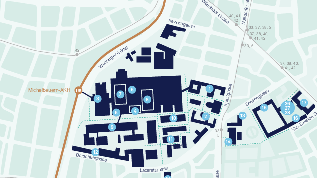 Medical University of Vienna - Location Map