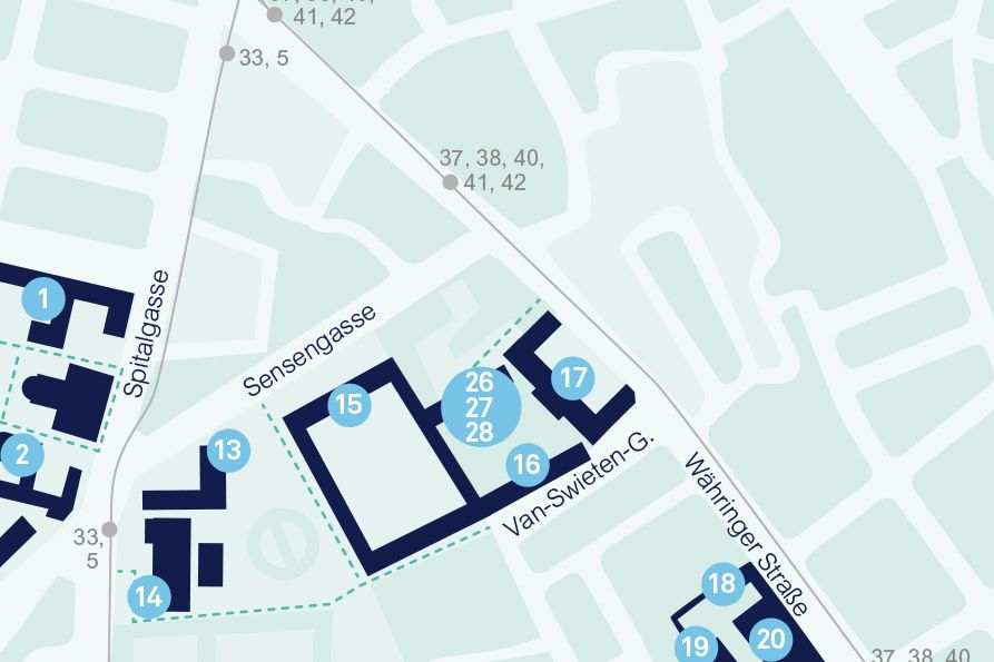 Map of the MedUni Vienna