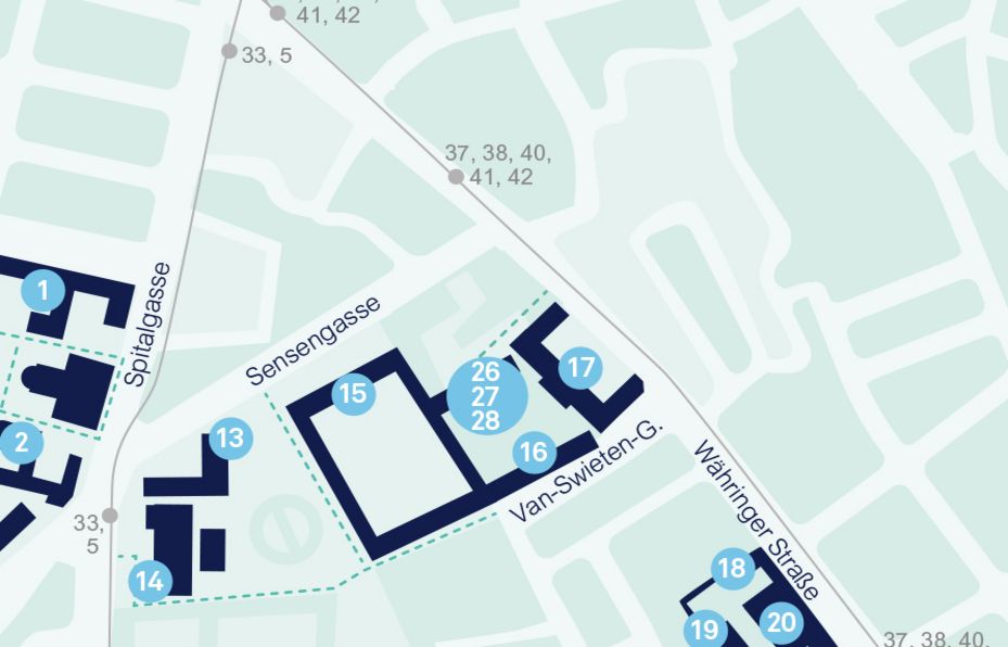 Map of the MedUni Vienna