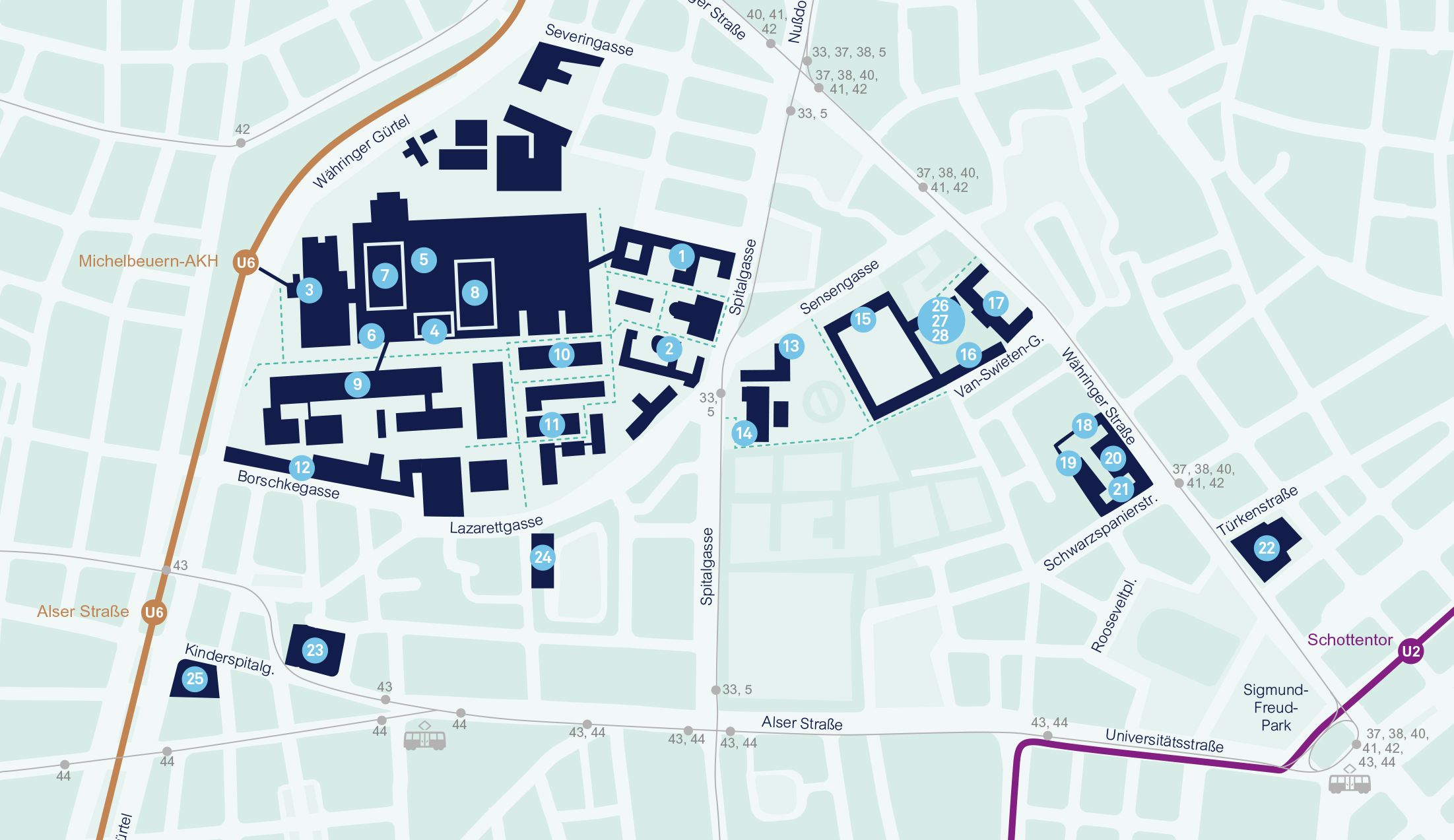 Map of the MedUni Vienna