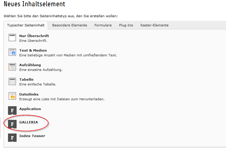 Bildergalerie in TYPO3