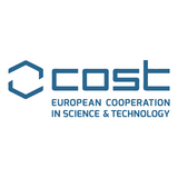 Das Logo zeigt ein blaues Symbol neben dem blauen Schriftzug COST European Cooperation in Science and Technology.